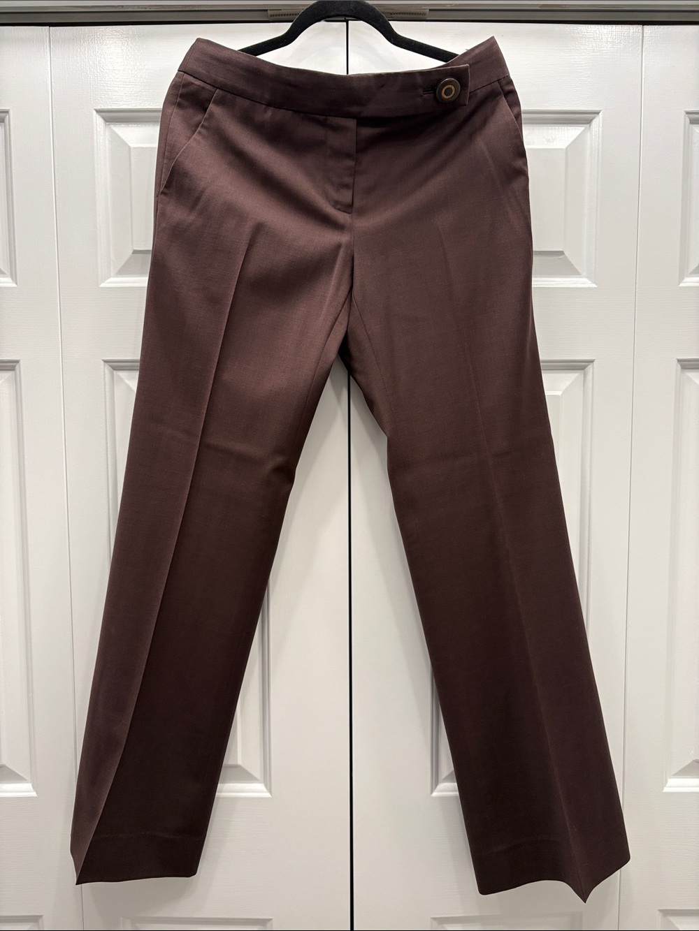EUC Tory Burch Tailored Deep Chocolate Brown Wide-Leg Wool Trousers
